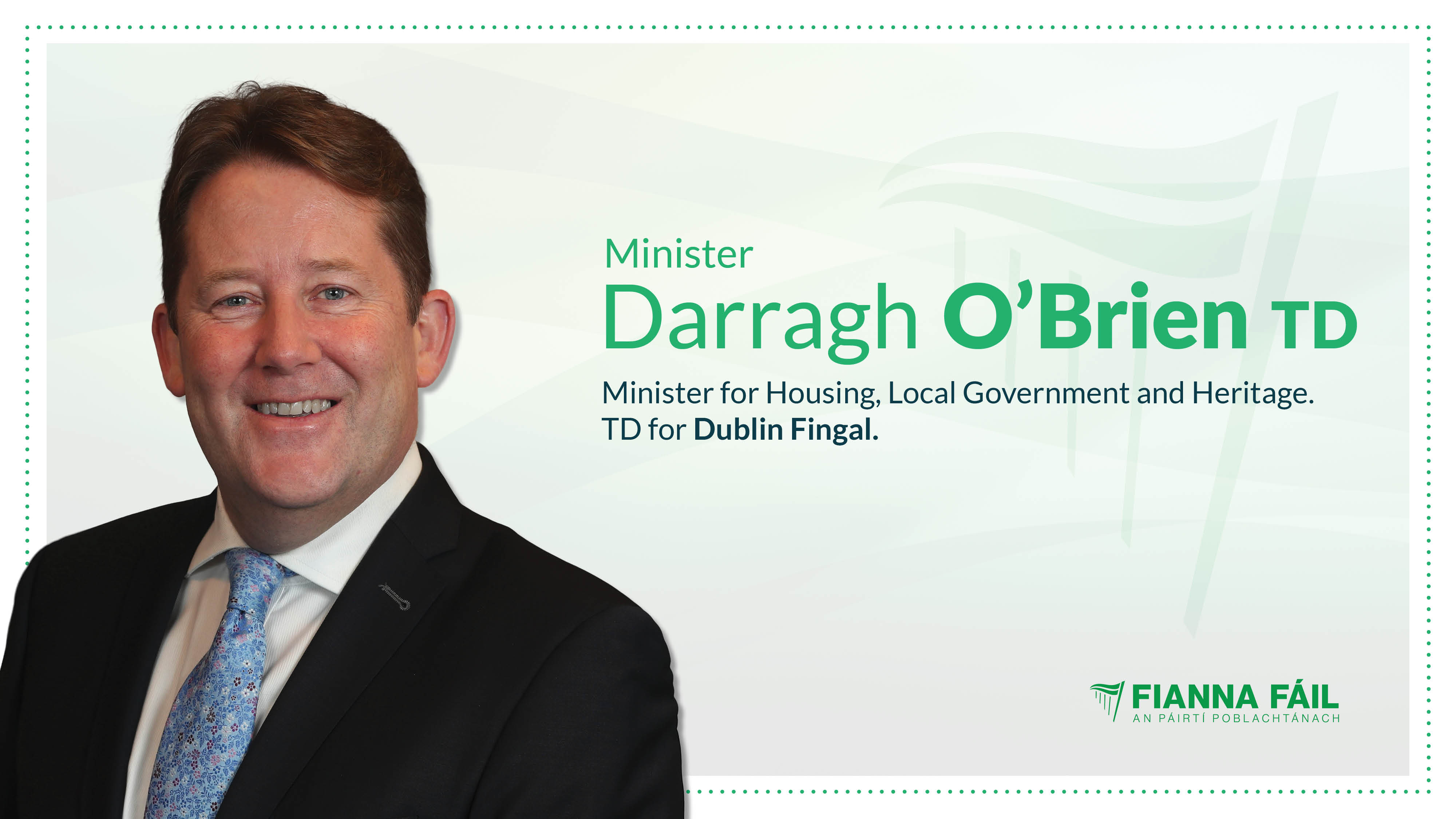 Minister O’Brien Welcomes Approval To The Affordable Housing Bill 2021