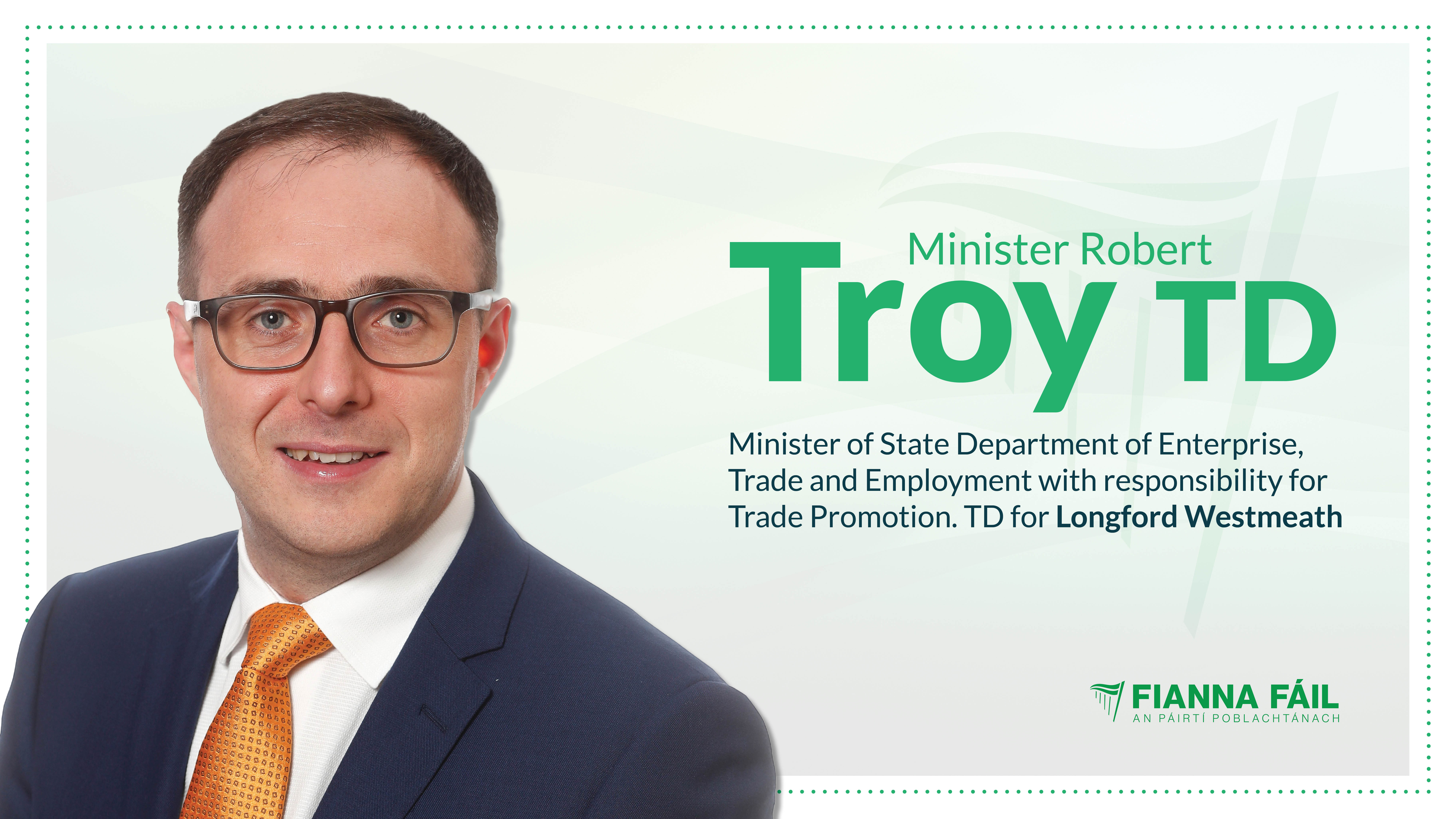 Minister of State Robert Troy welcomes return of jobseeker payments to Post Offices